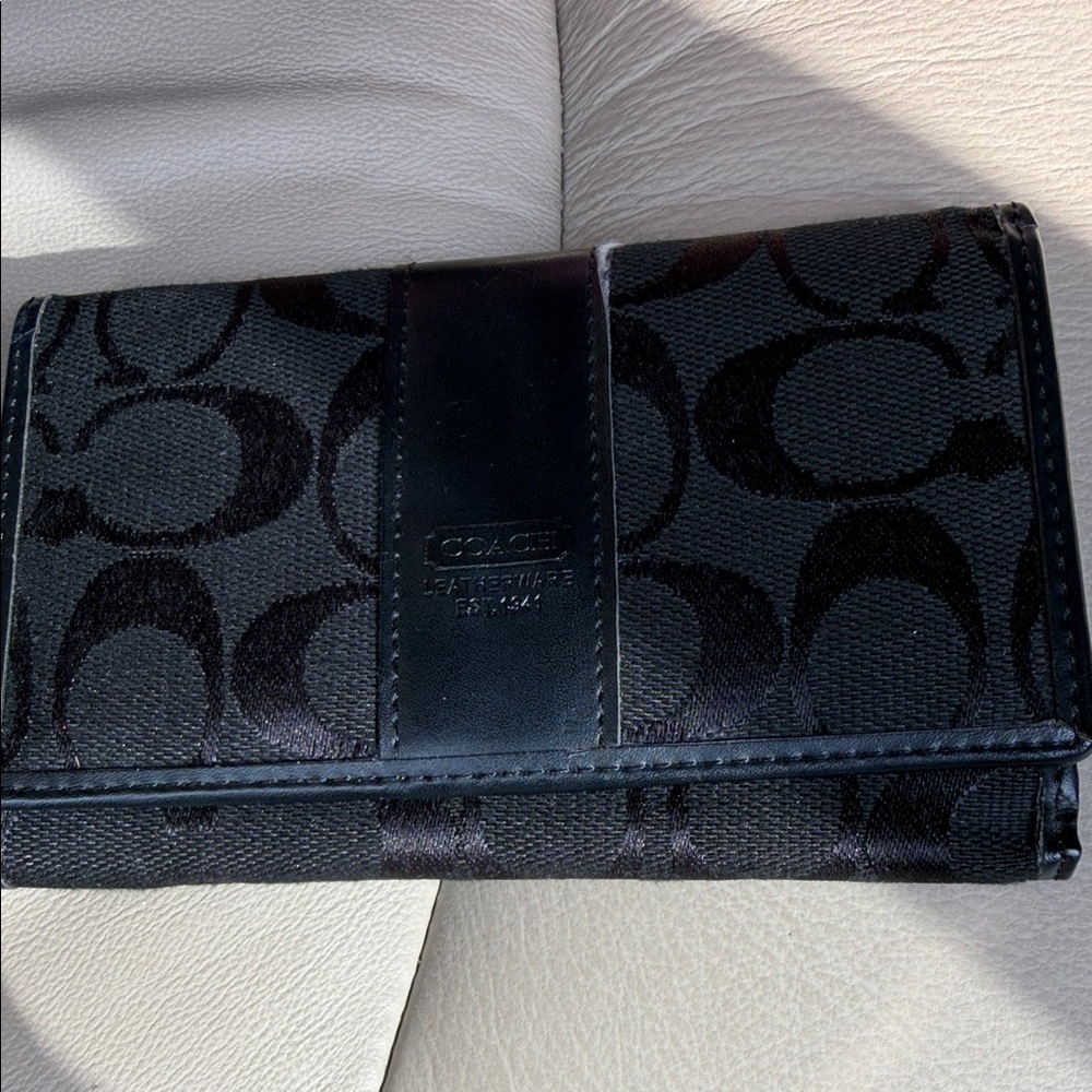 Coach Black Signature Jacquard Wallet